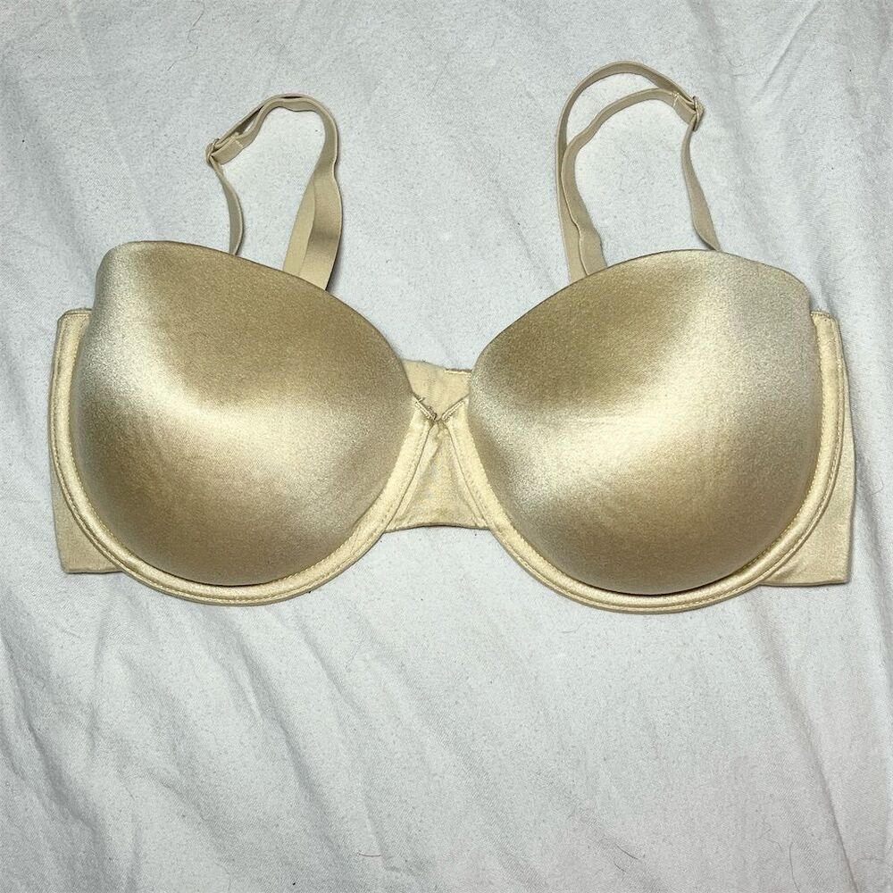 Hanes Maidenform Comfort Devotion Strapless Convertible Bra 38D Beige Padded Und